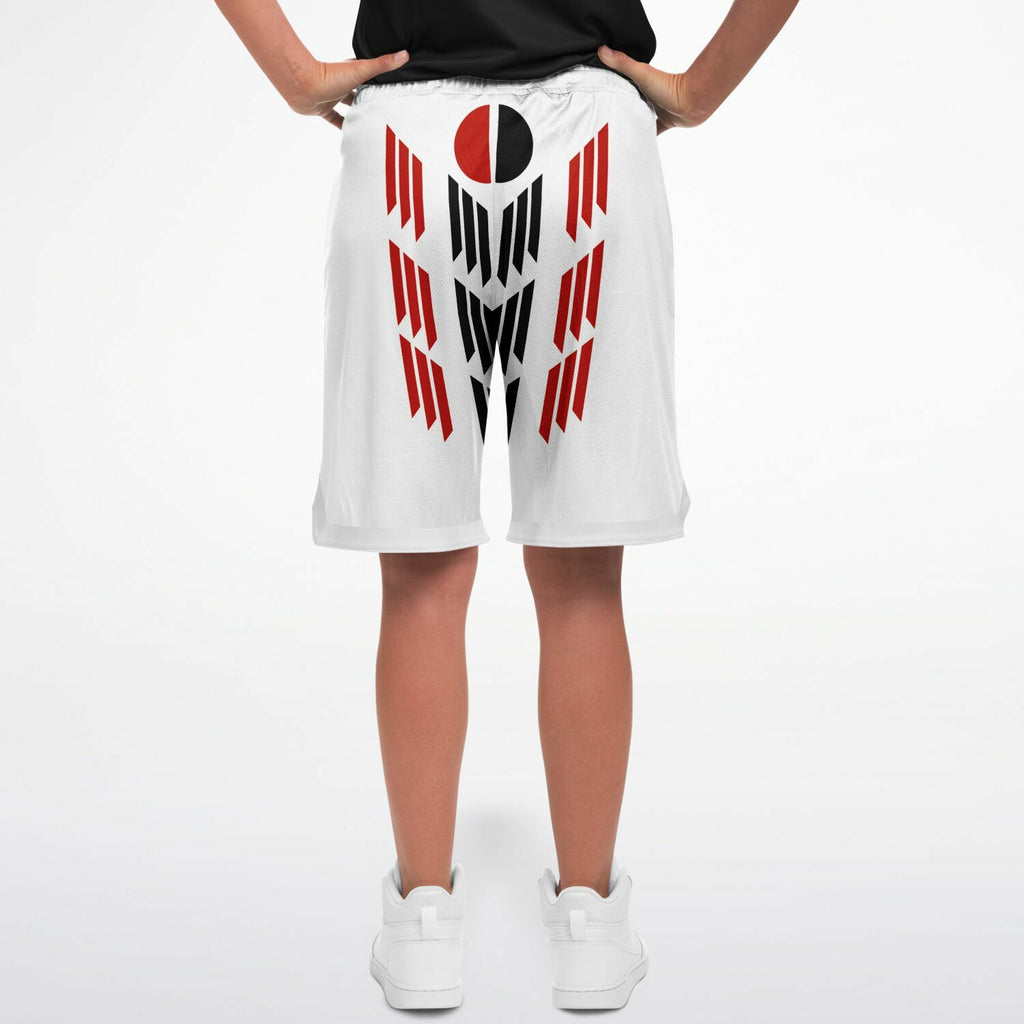 $NiieihiiNookei Arapaho Flag Design Basketball Short Rib - AOP