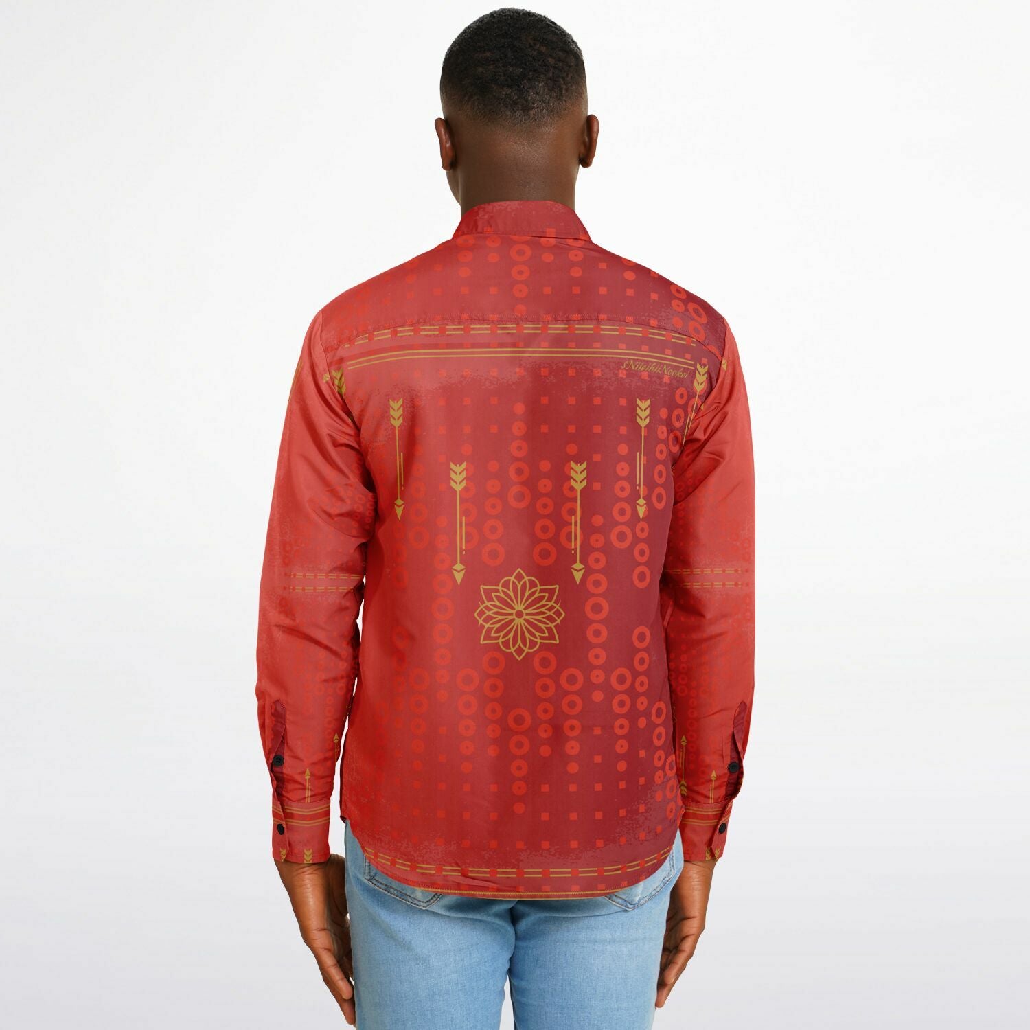 $NiieihiiNookei Long Sleeve Button Down Shirt - AOP