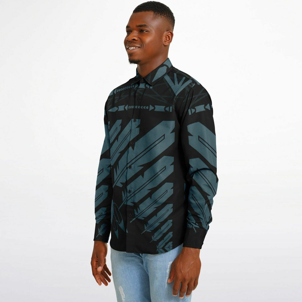 $NiieihiiNookei Long Sleeve Button Down Shirt - AOP