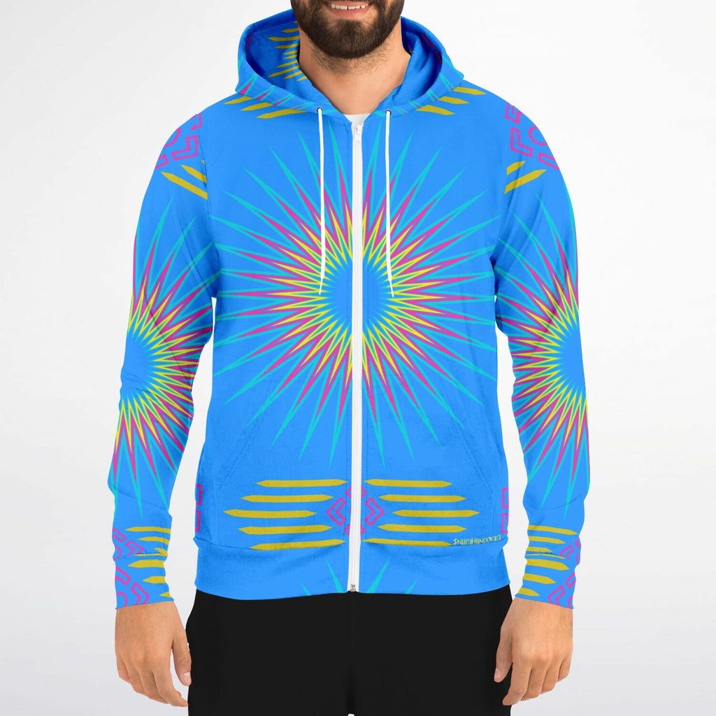$NiieihiiNookei Fashion Zip-Up Hoodie - AOP Blue