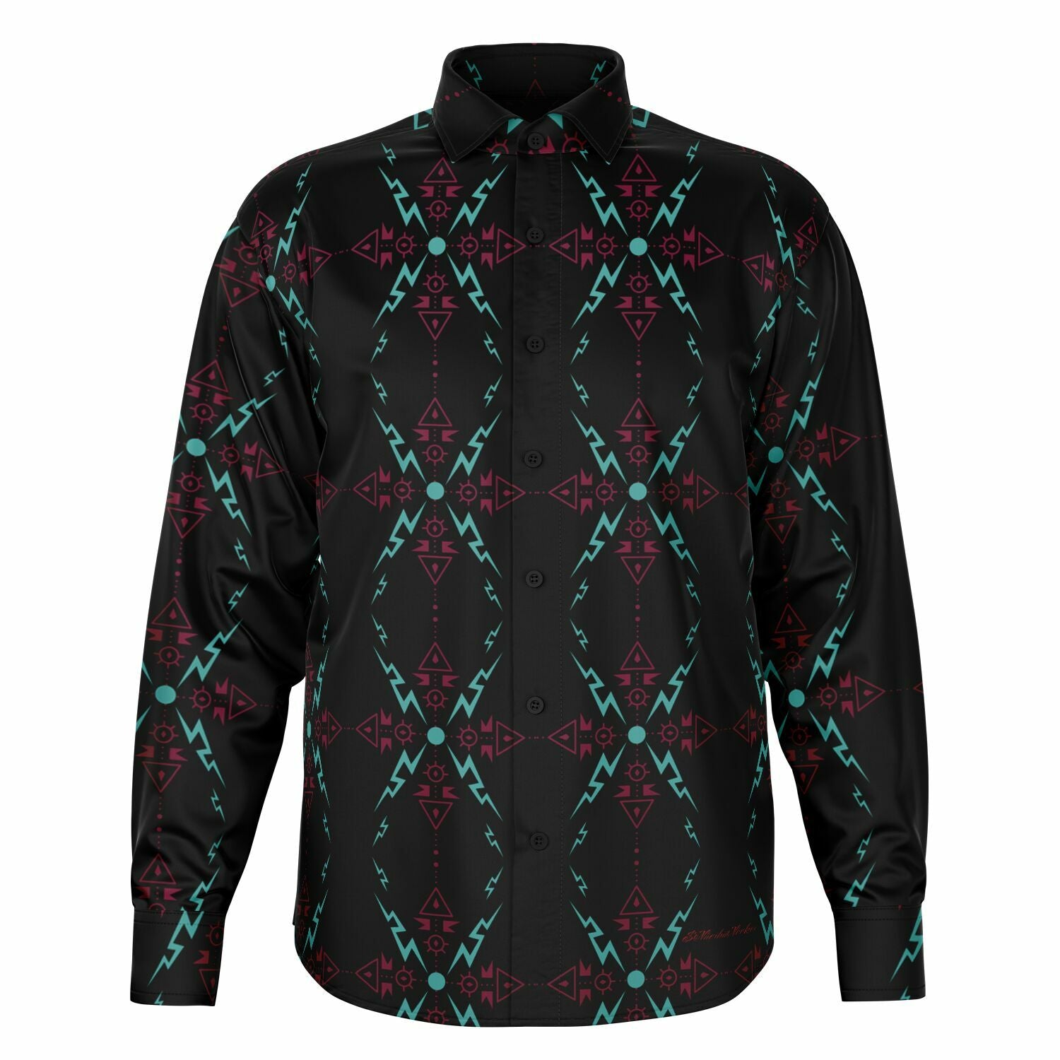 $NiieihiiNookei Long Sleeve Button Down Shirt - AOP