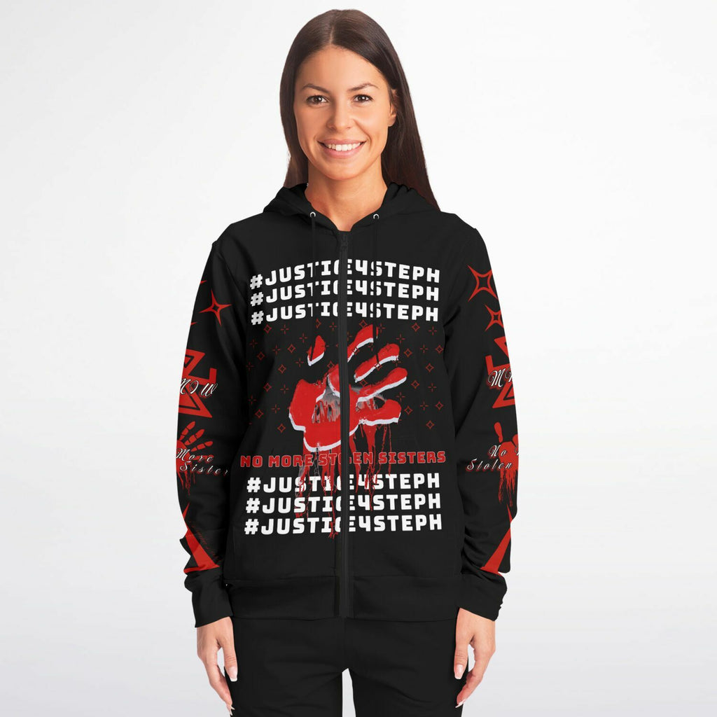 #JUSTICE4STEPH Athletic Zip-Up Hoodie - AOP