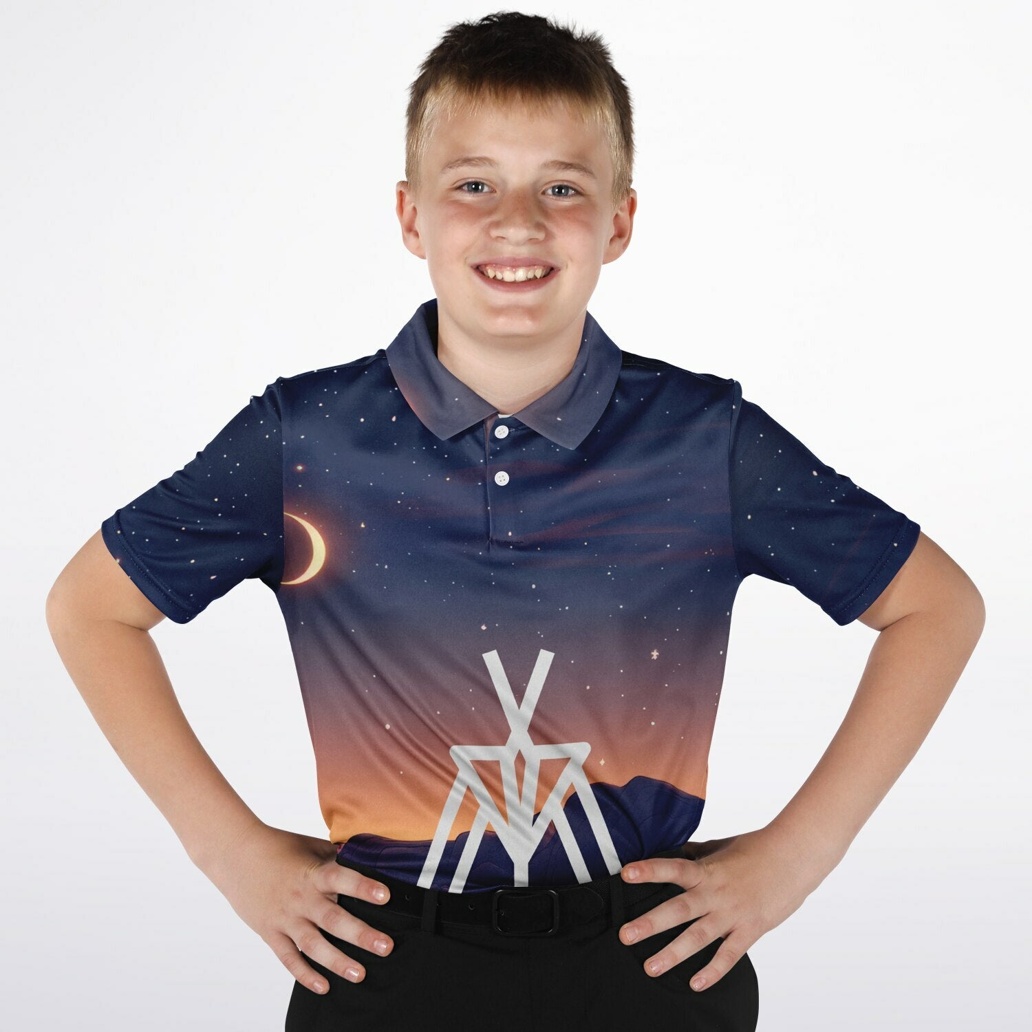 Eliana WhiteEagle design Kids Polo Shirt - AOP copy