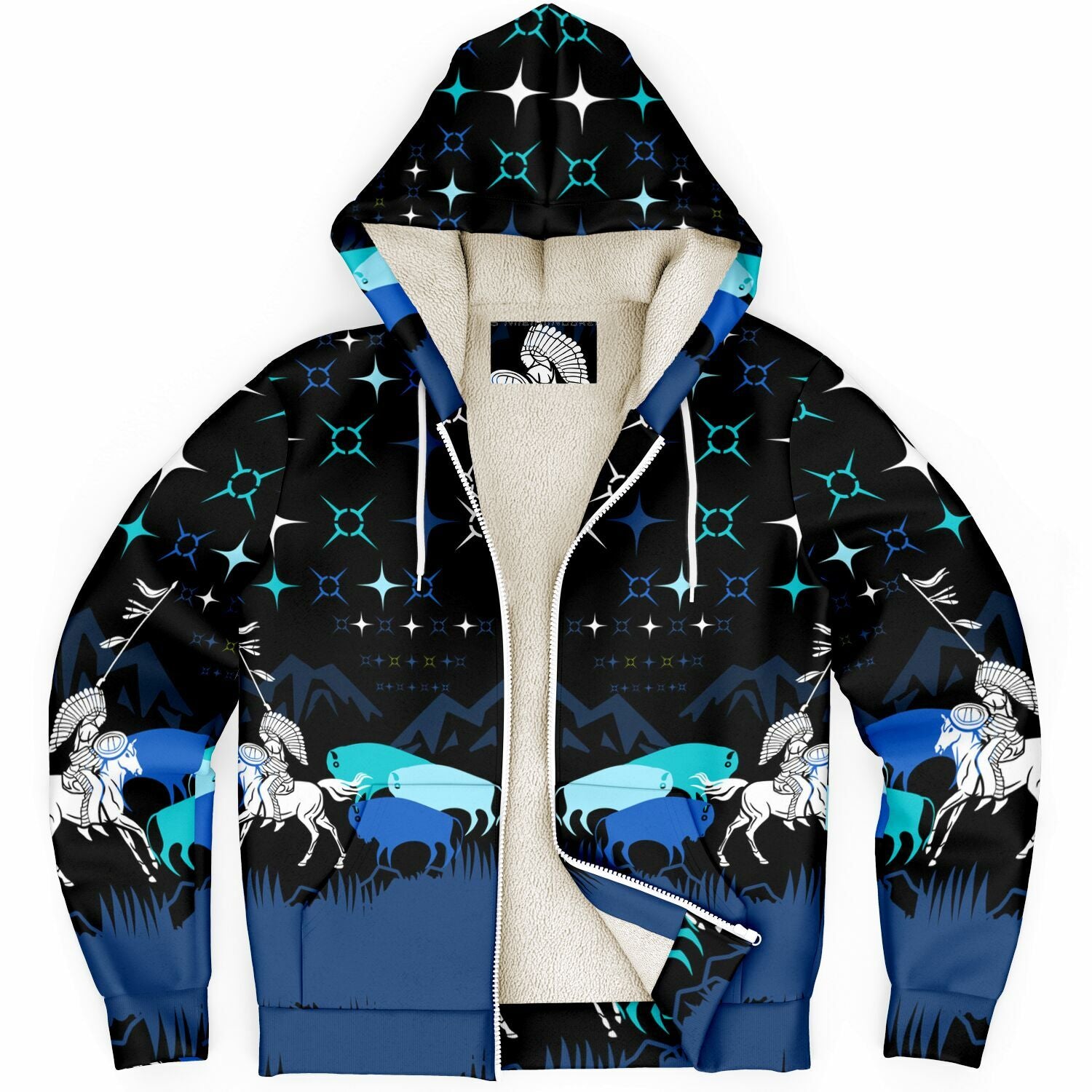 $NiieihiiNookei Microfleece Ziphoodie - AOP
