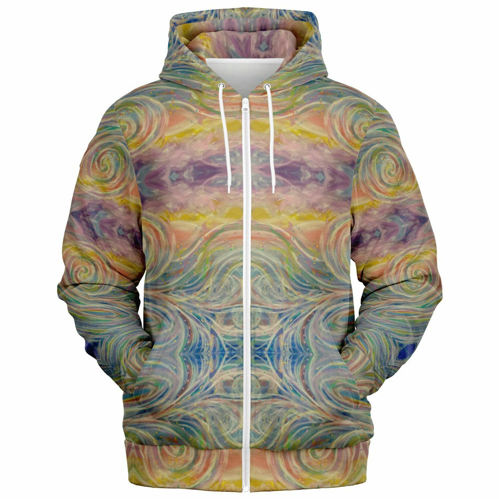 SMW Watercolor Fashion Zip-Up Hoodie - AOP