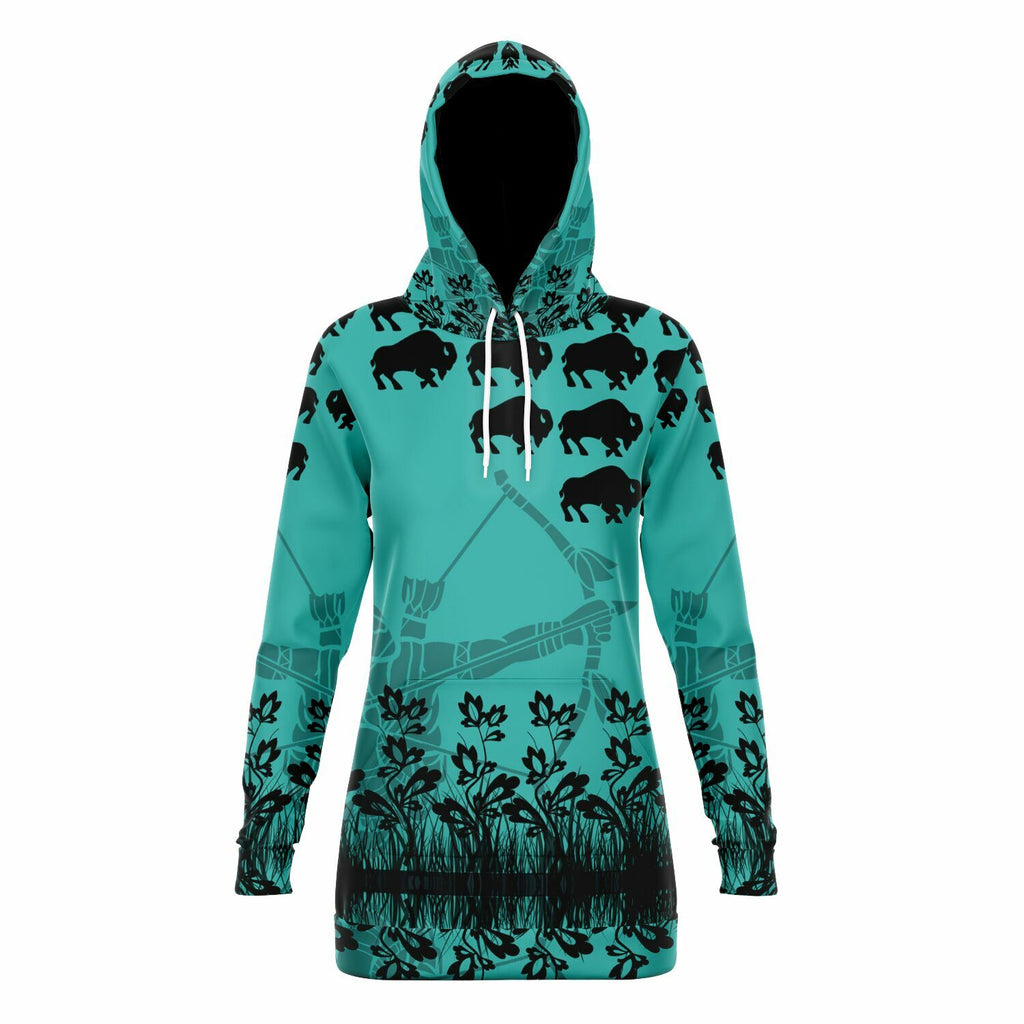 $NiieihiiNookei Fashion Longline Hoodie - AOP