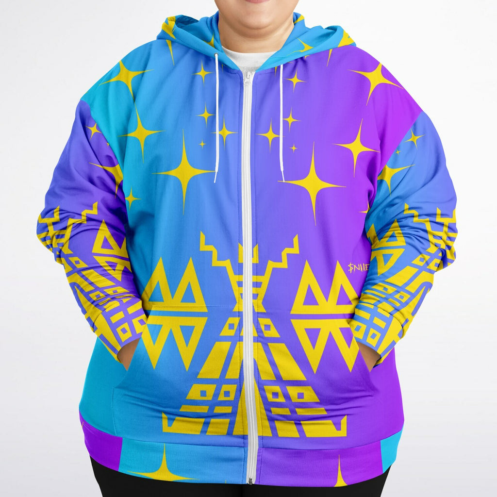$NiieihiiNookei Fashion Plus-size Ziphoodie - AOP