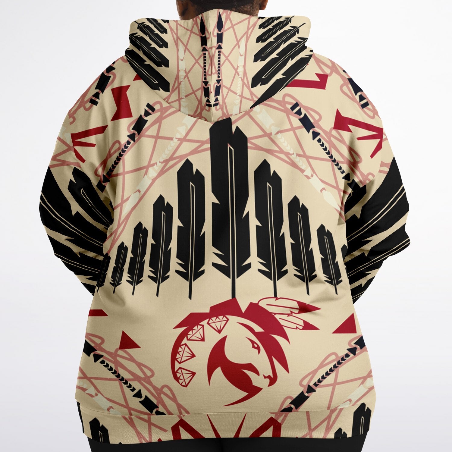 $NiieihiiNookei Plus-size Ziphoodie - AOP