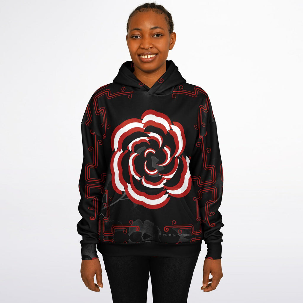 $NiieihiiNookeii Rose Heavyweight Oversized Hoodie - AOP
