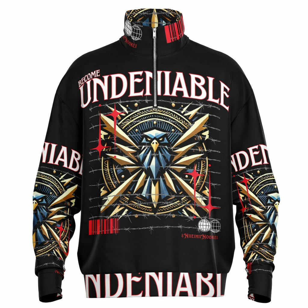 $NiieihiiNookei Heavyweight Oversized Quarter Zip Sweatshirt - AOP