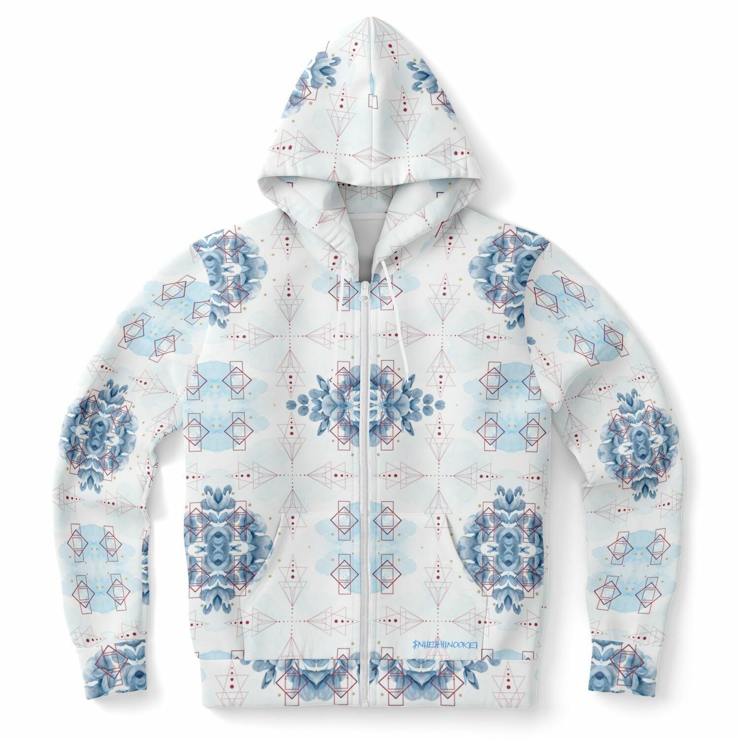 Athletic Zip-Up Hoodie - AOP