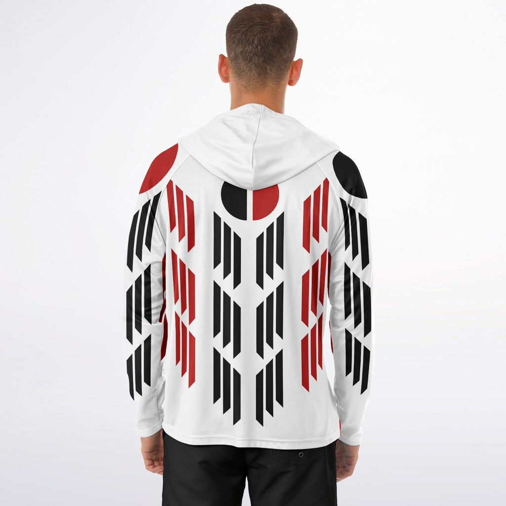 Arapaho Flag Long Sleeve Hooded Performance Shirt - AOP