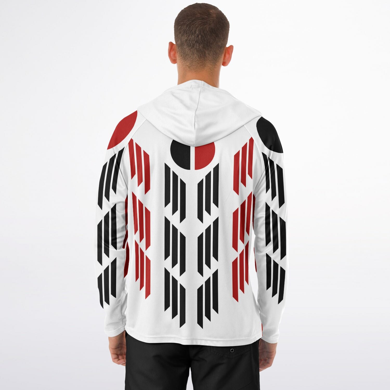 Arapaho Flag Long Sleeve Hooded Performance Shirt - AOP