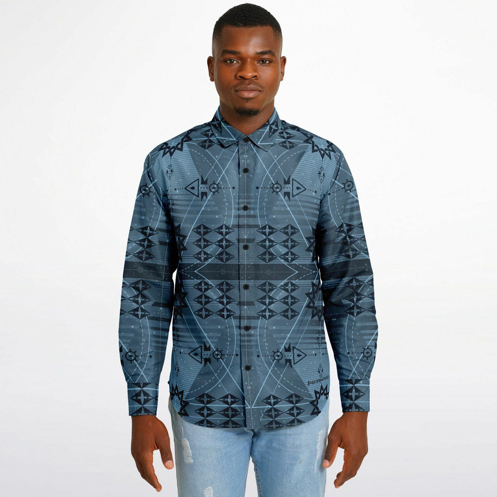 $NiieihiiNookei Long Sleeve Button Down Shirt - AOP