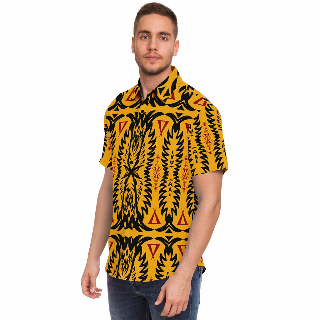Short Sleeve Button Down Shirt 3- AOP