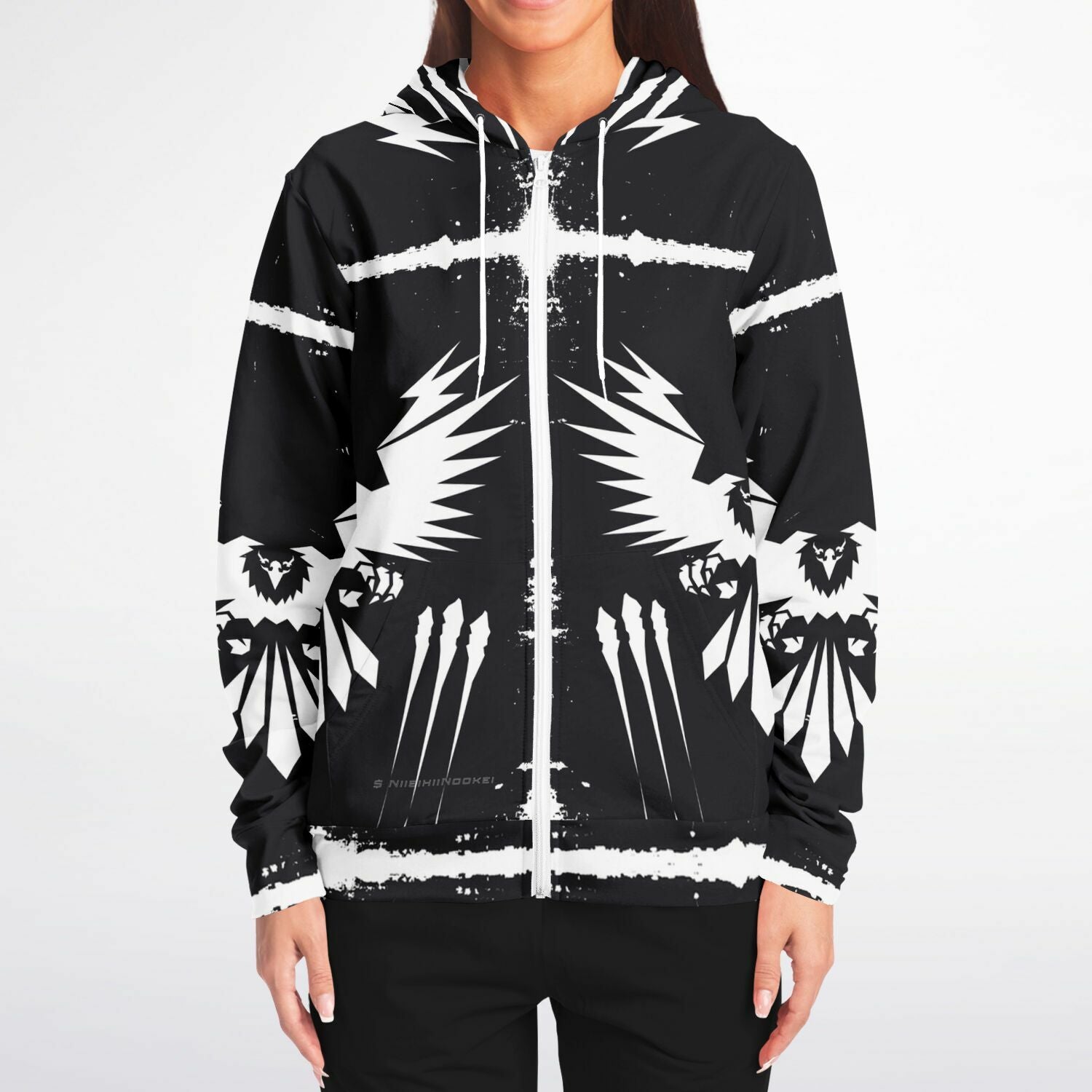 $NiieihiiNookei Athletic Zip-Up Hoodie - AOP