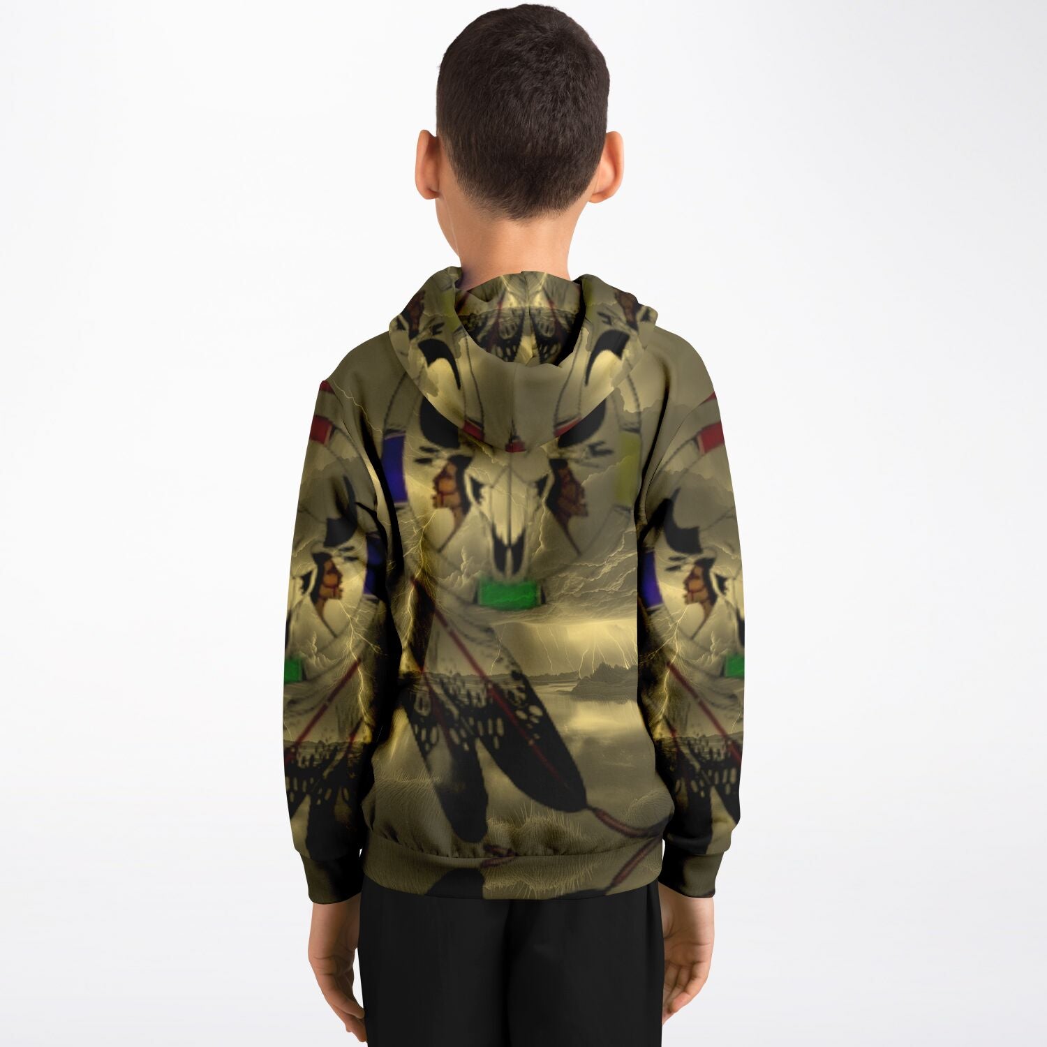 Northern Arapaho Tribe Logo Athletic Kids Hoodie - AOP