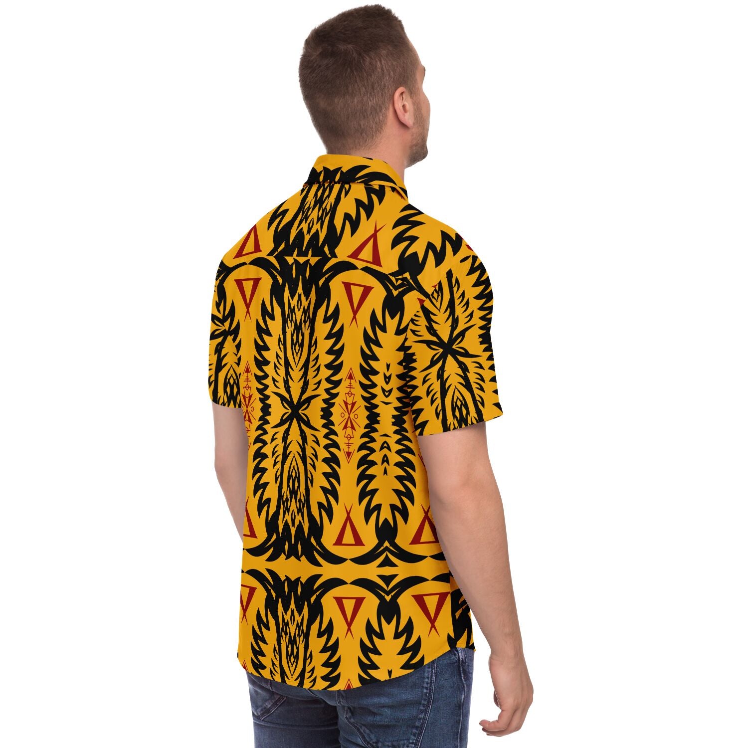 Short Sleeve Button Down Shirt 3- AOP