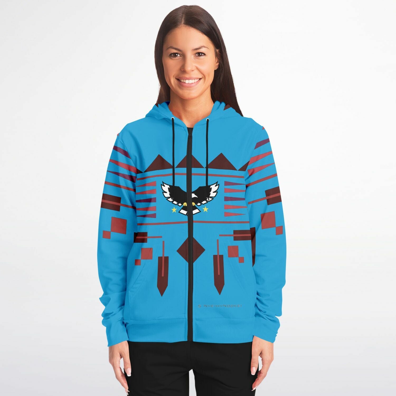 $NiieihiiNookei Athletic Zip-Up Hoodie - AOP