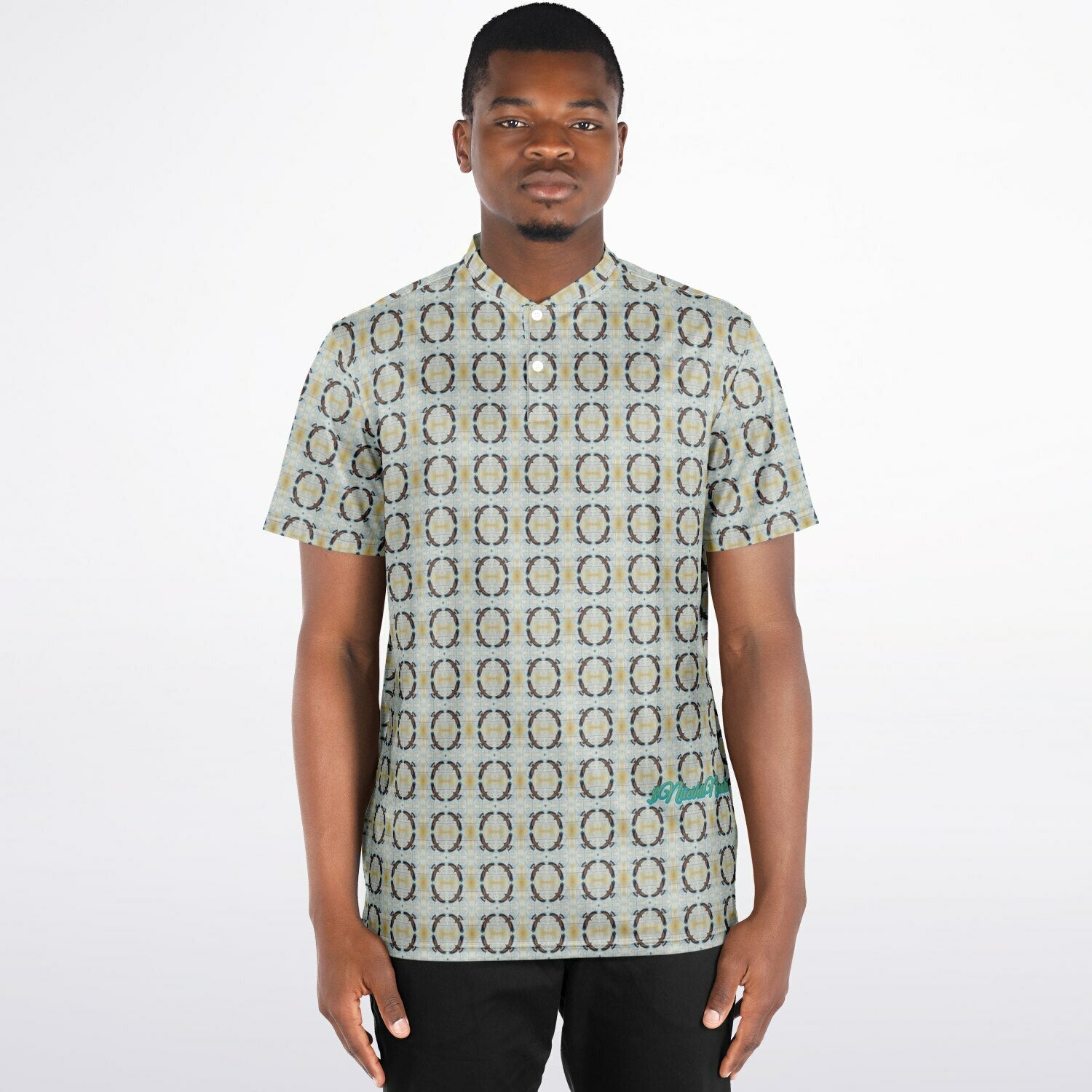 $NiieihiiNookei Blade Collar Polo Shirt - AOP