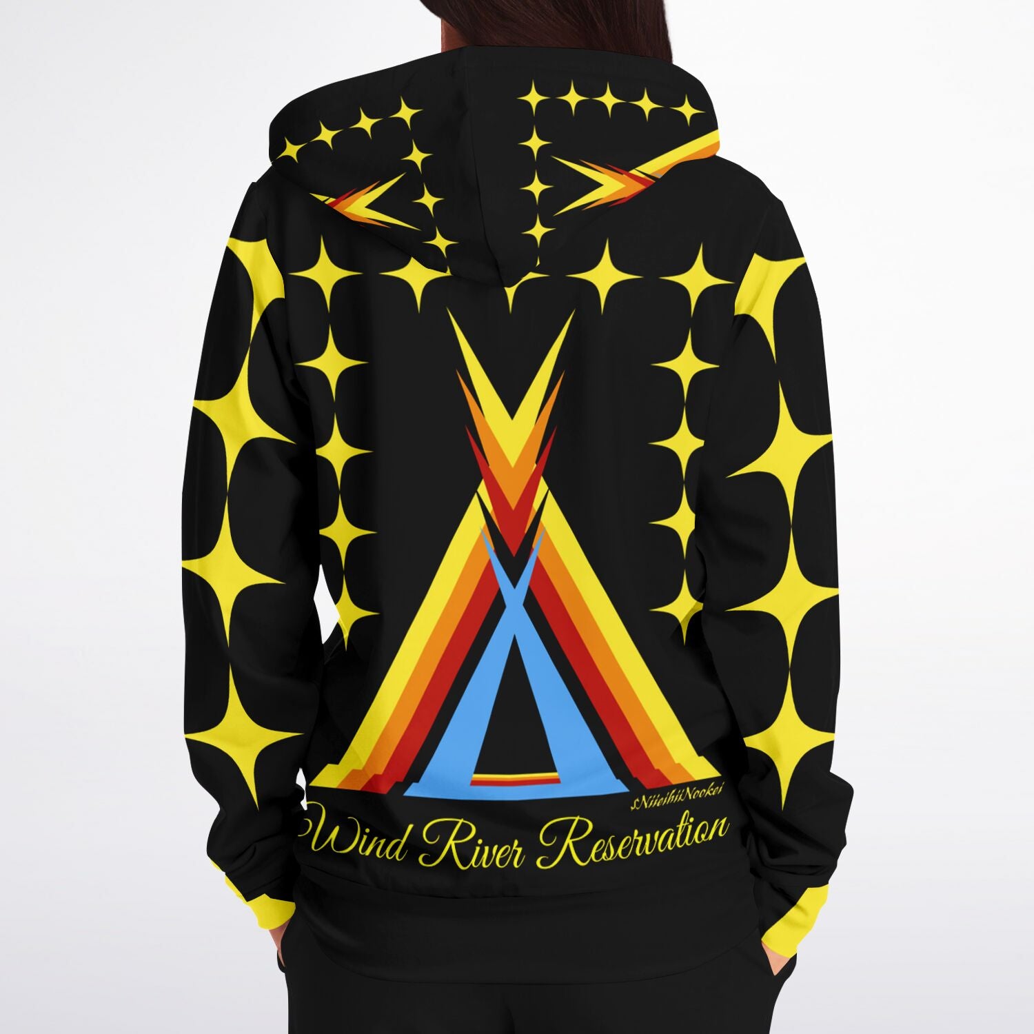 Wind River Reservation Design by $NiieihiiNookei Zip-Up Hoodie - AOP copy
