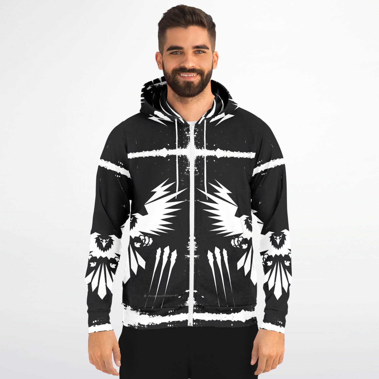 $NiieihiiNookei Athletic Zip-Up Hoodie - AOP