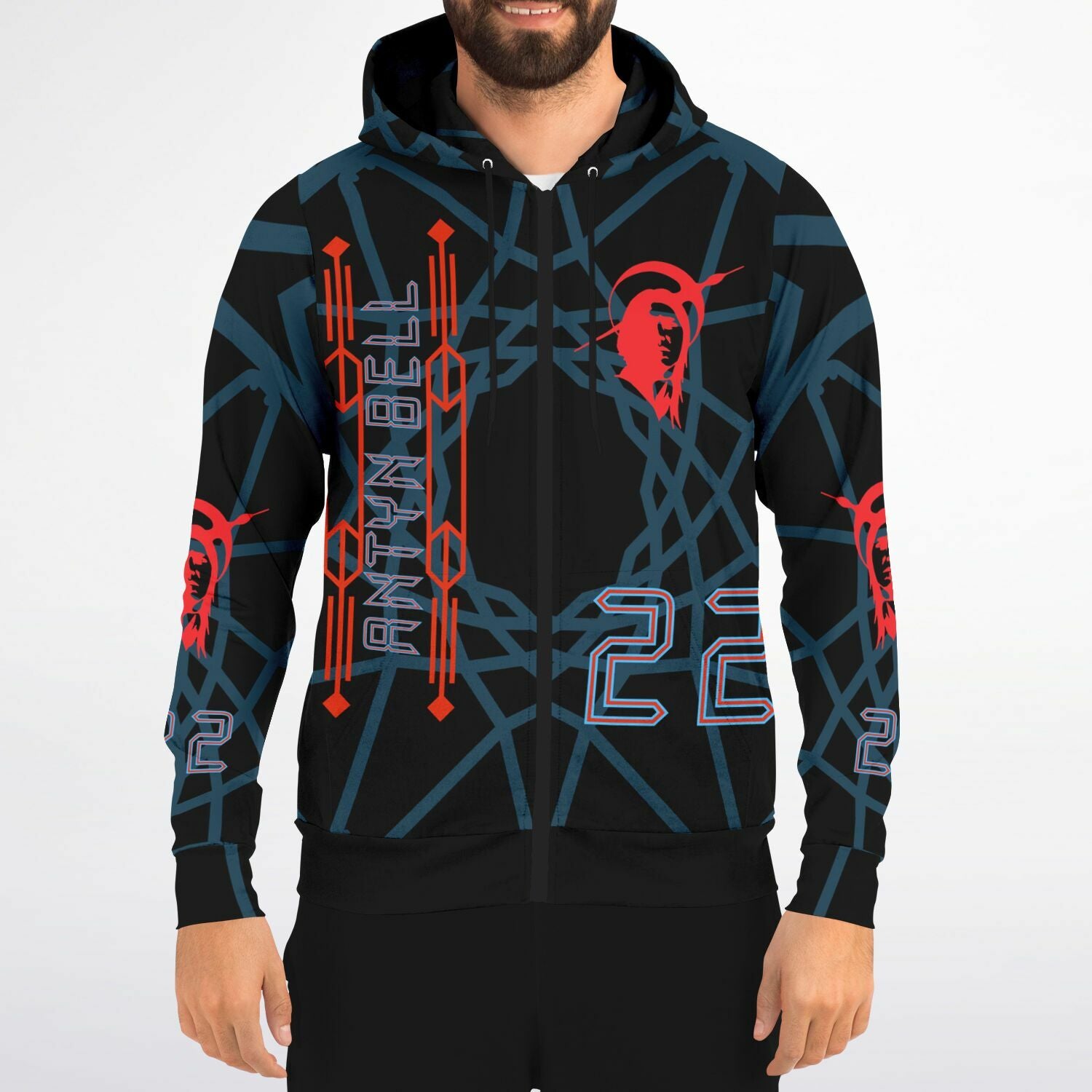$NiieihiiNookei Athletic Zip-Up Hoodie - AOP