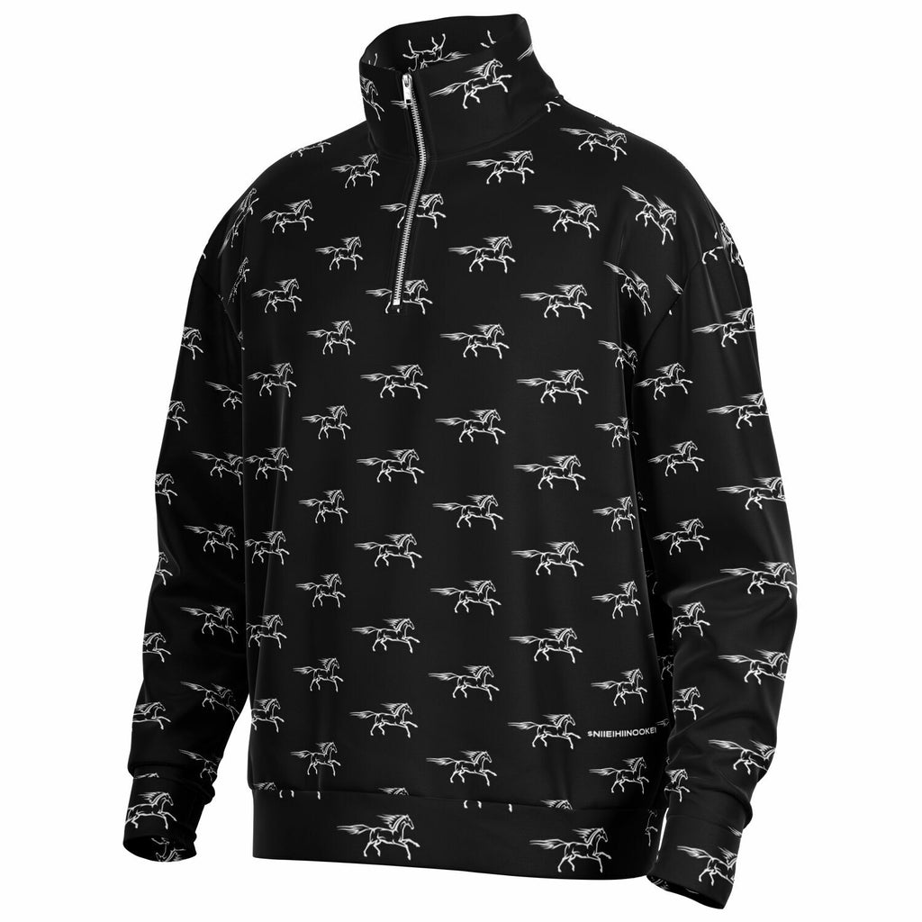 $NiieihiiNookei Heavyweight Oversized Quarter Zip Sweatshirt - AOP
