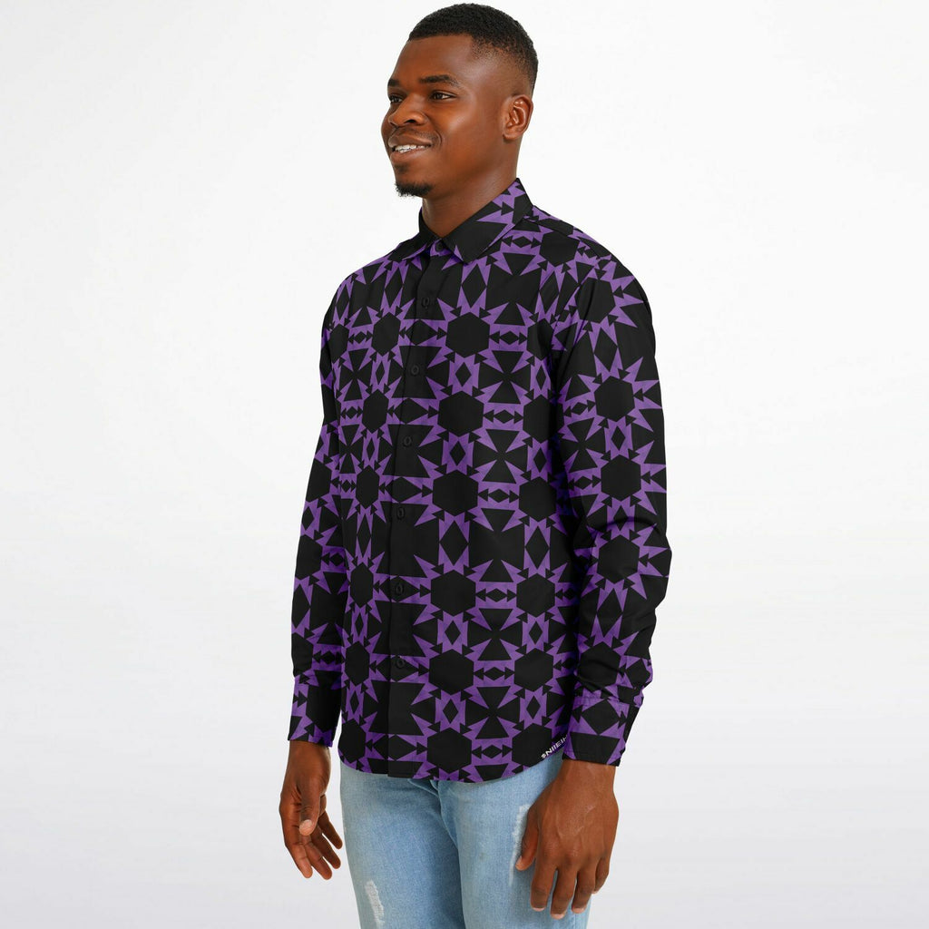 $NiiieihiiNookei Long Sleeve Button Down Shirt - AOP