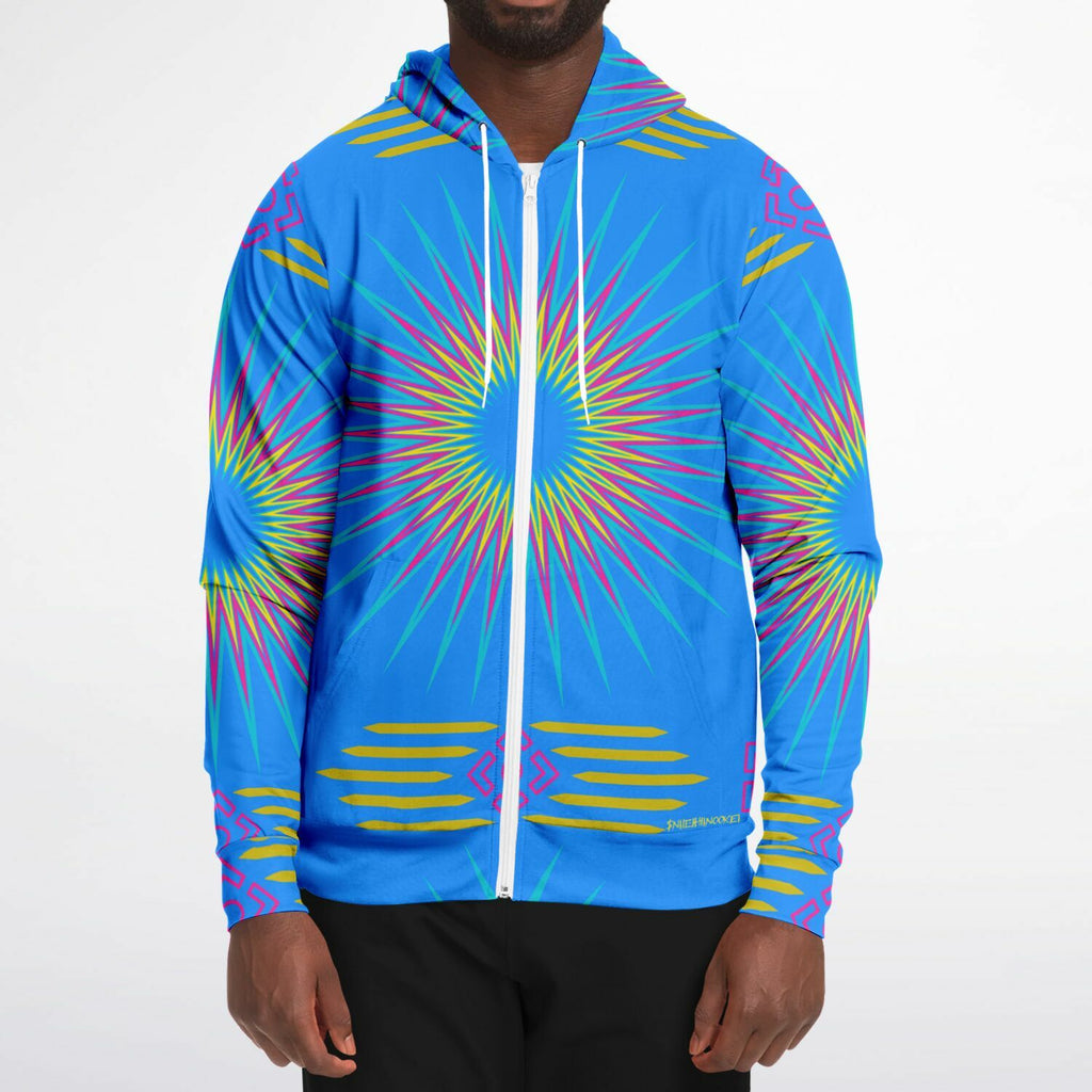 $NiieihiiNookei Fashion Zip-Up Hoodie - AOP Blue