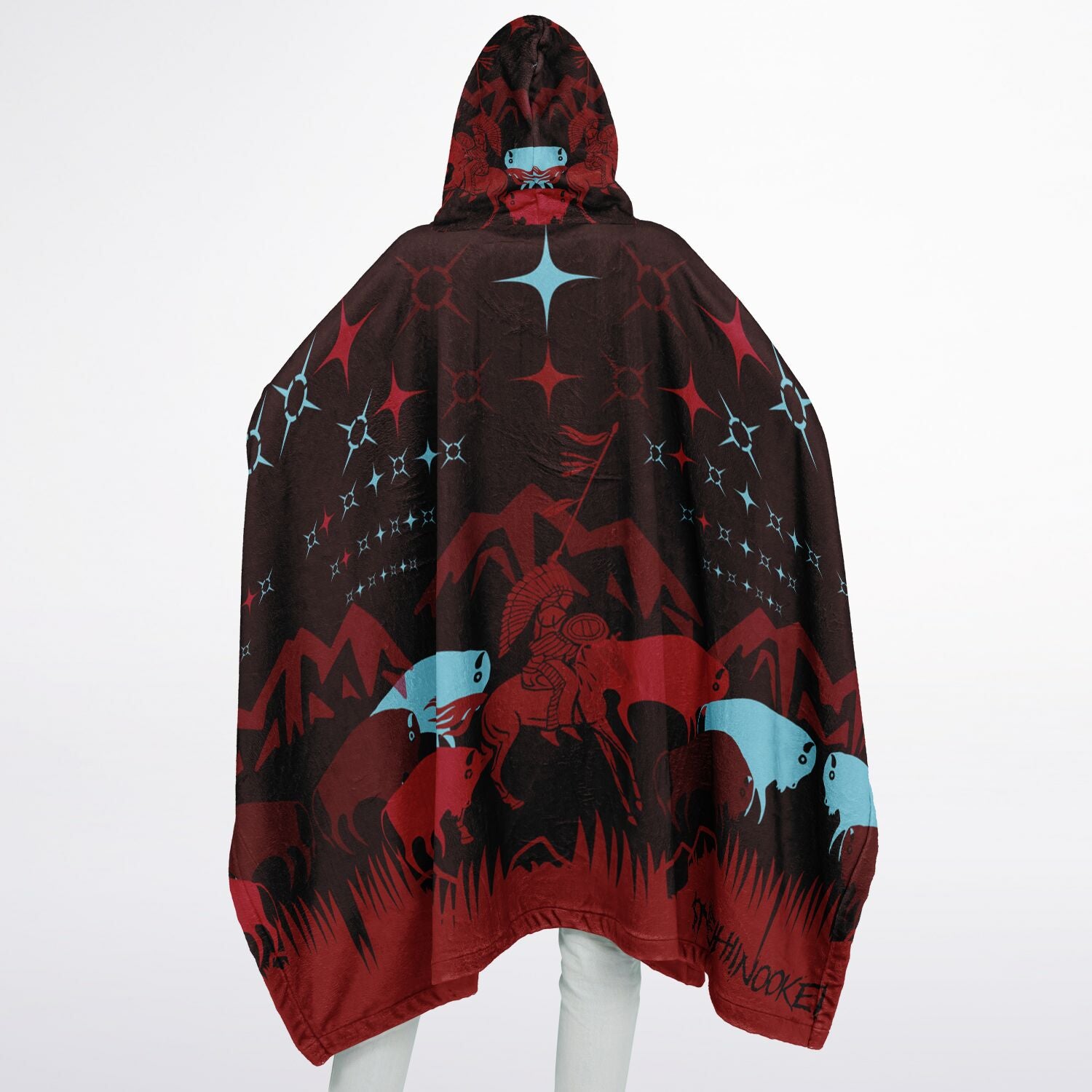 $NiieihiiNookei Flannel Blanket Poncho - AOP