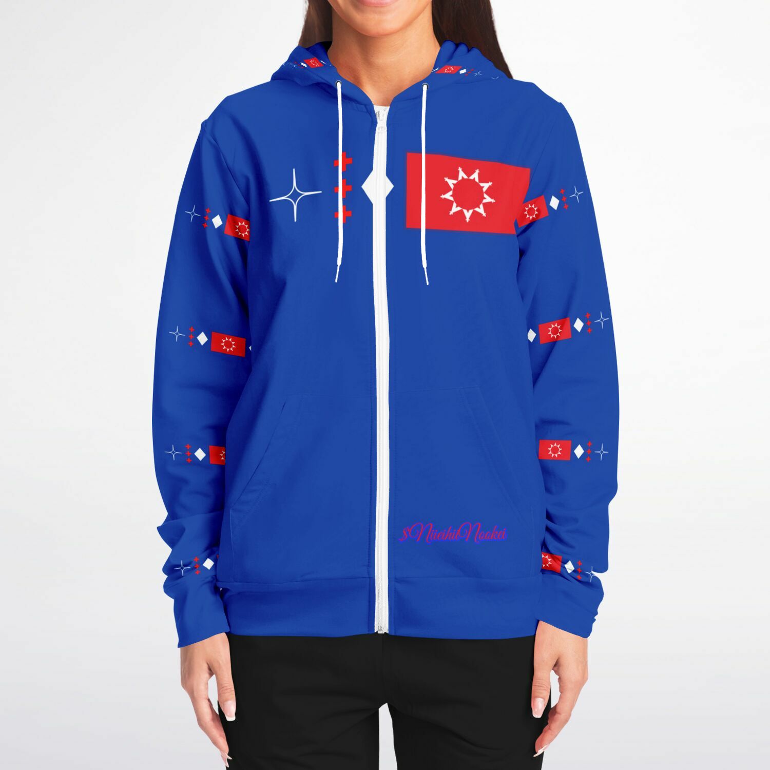 Oglala Sioux Tribe Logo Zip-Up Hoodie - AOP