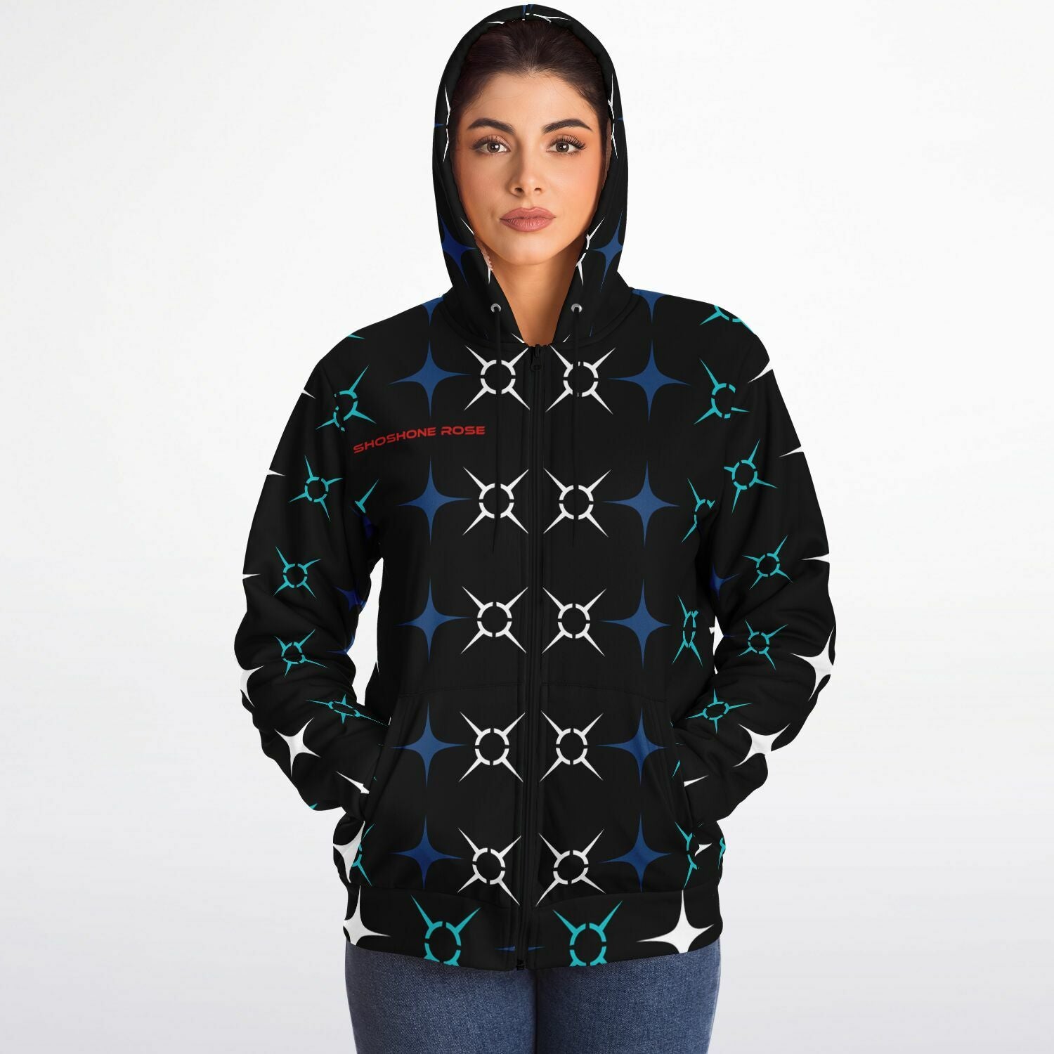 $hoshoneRose Custom Microfleece Ziphoodie - AOP