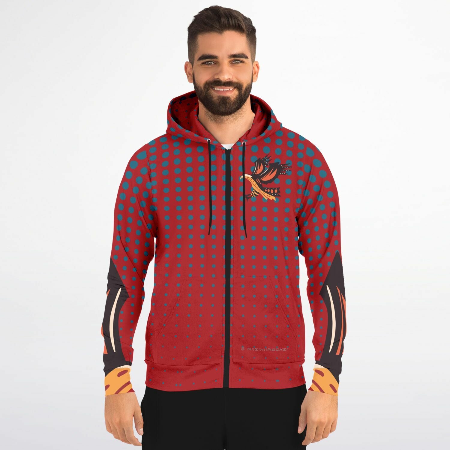 $NiieihiiNookei Athletic Zip-Up Hoodie - AOP