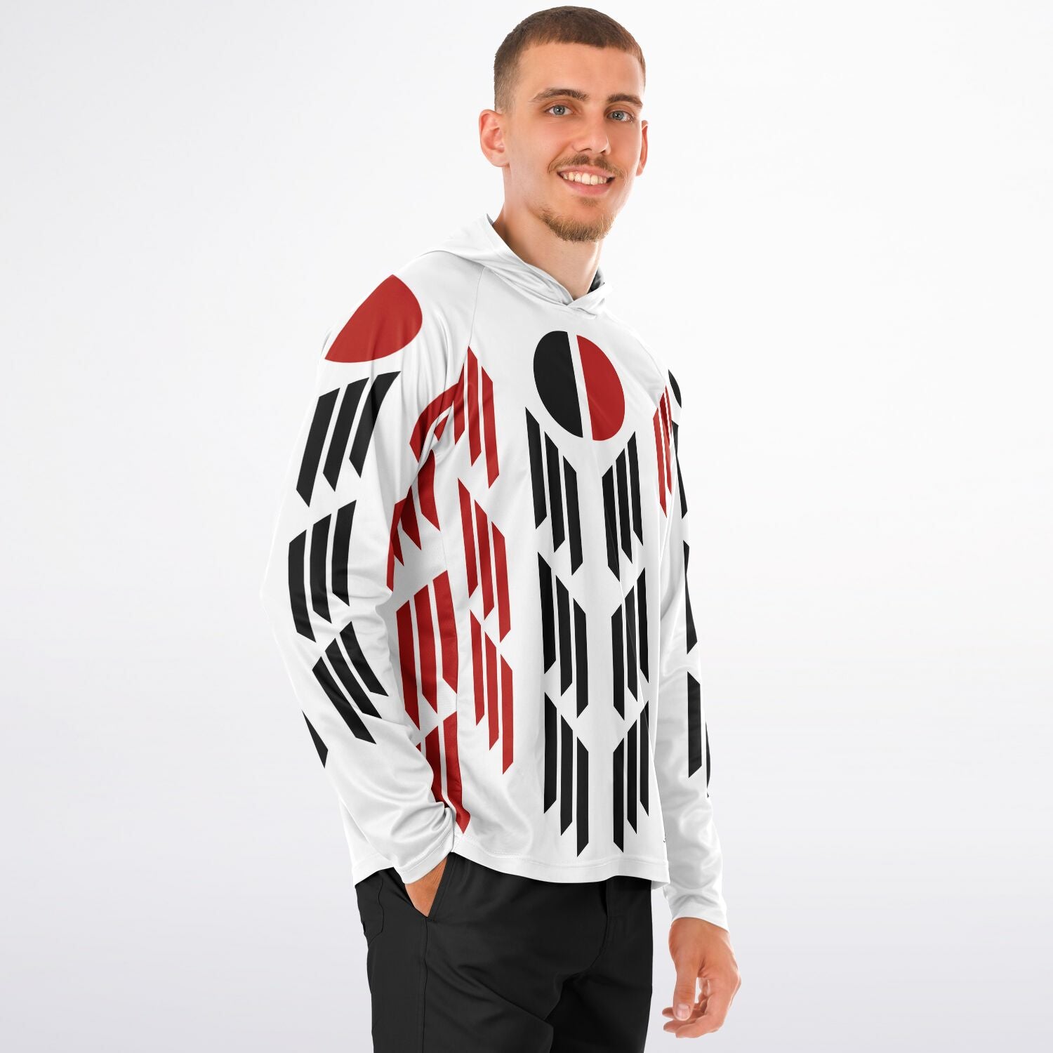 Arapaho Flag Long Sleeve Hooded Performance Shirt - AOP