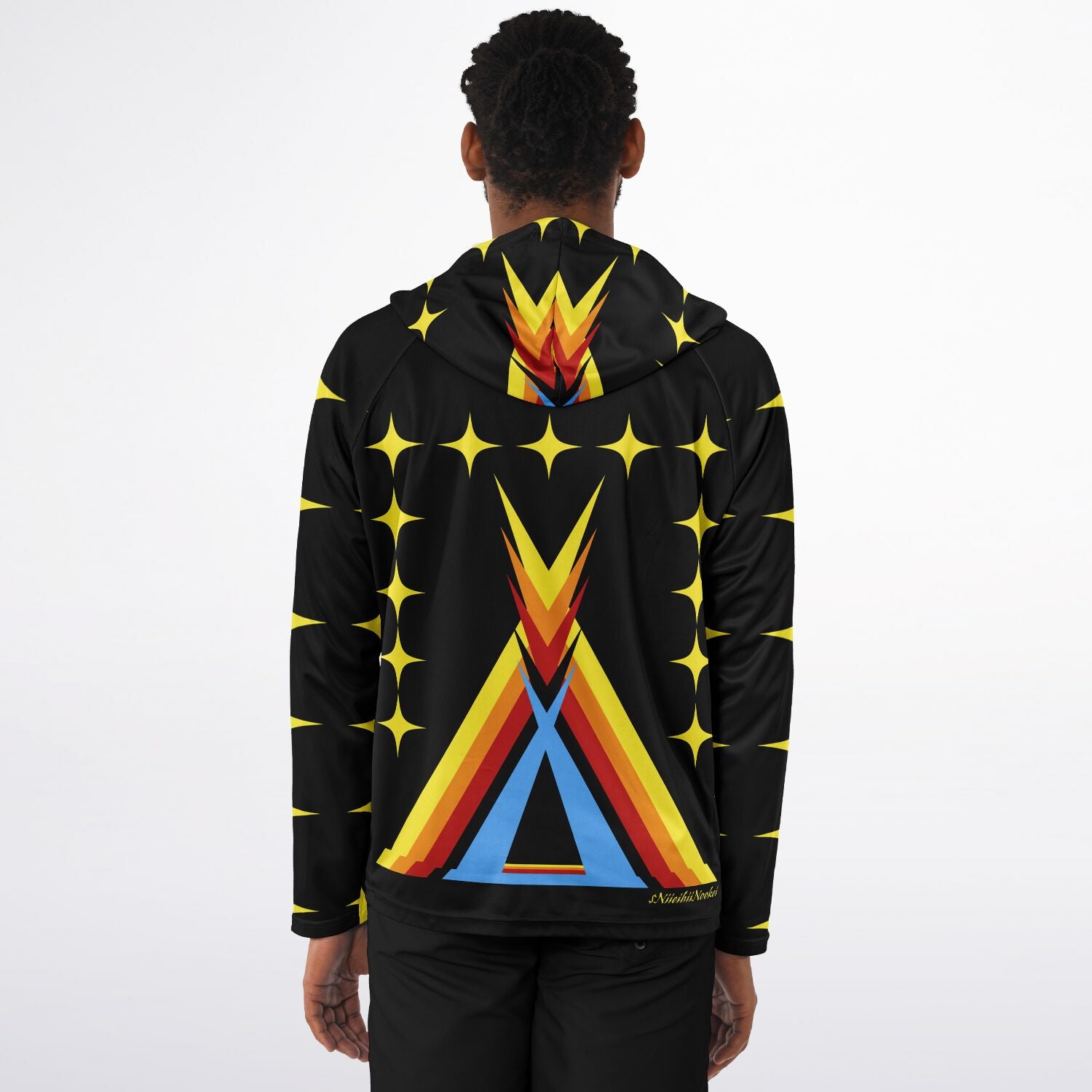 $NiieihiiNookei Long Sleeve Hooded Performance Shirt - AOP