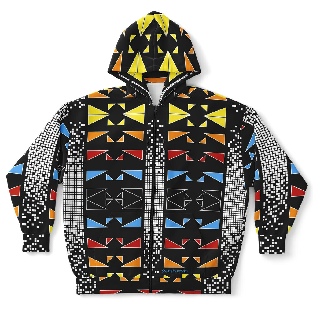 $NiieihiiNookei Fashion Plus-size Ziphoodie - AOP