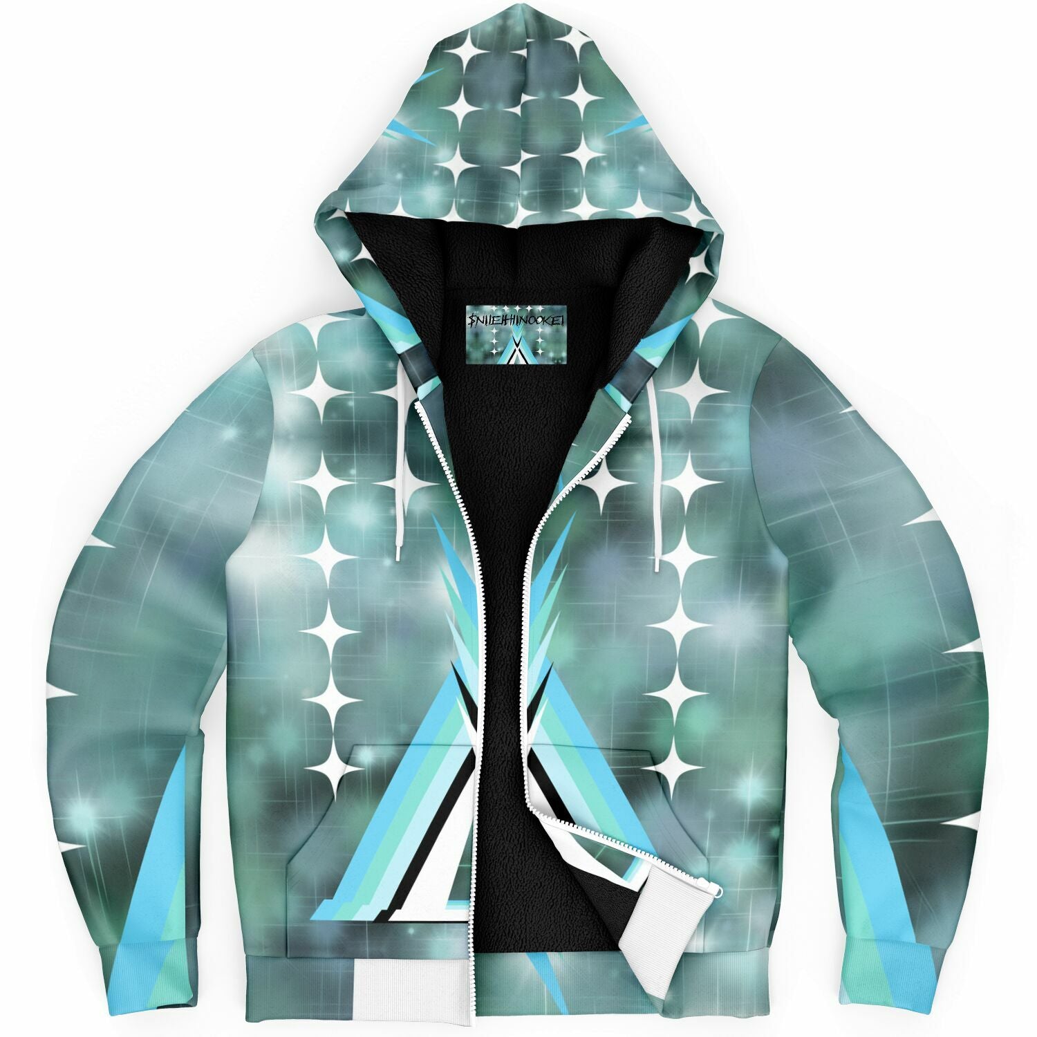 $NiieihiiNookei Microfleece Lined Ziphoodie - AOP