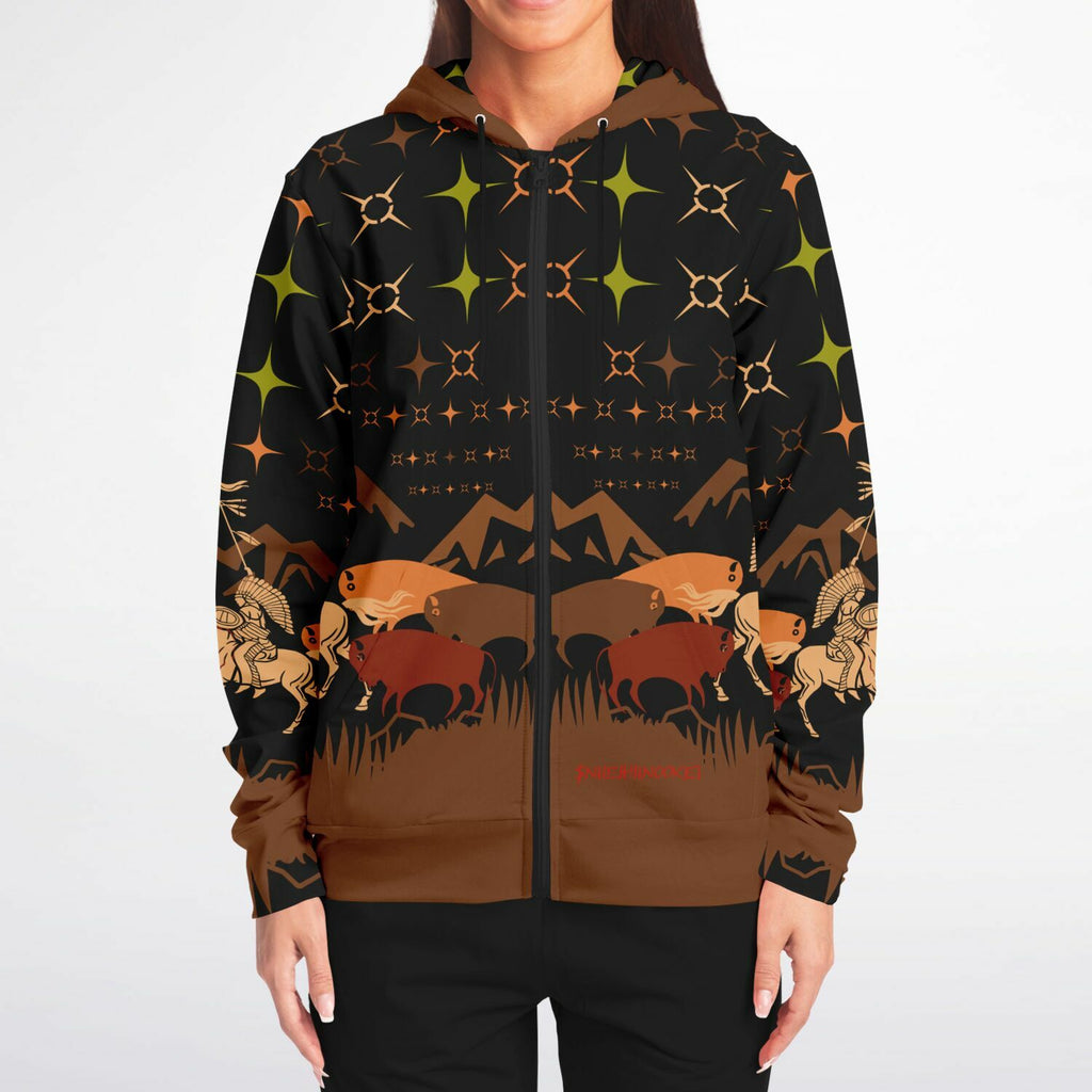 $NiieihiiNookei Athletic Zip-Up Hoodie - AOP