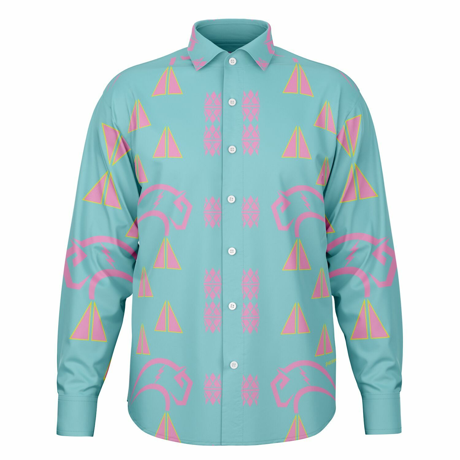 $NiieihiiNookei Long Sleeve Button Down Shirt - AOP