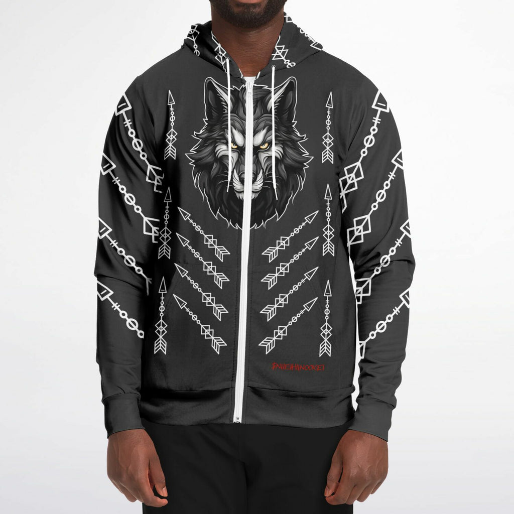 $NiieihiiNookei Athletic Zip-Up Hoodie - AOP