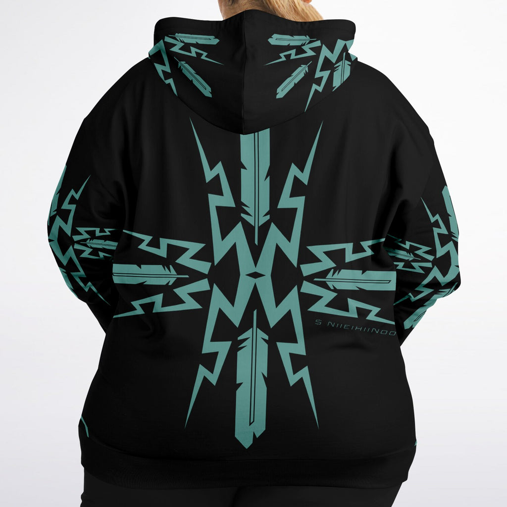 $NiieihiiNookei Plus-size Ziphoodie - AOP