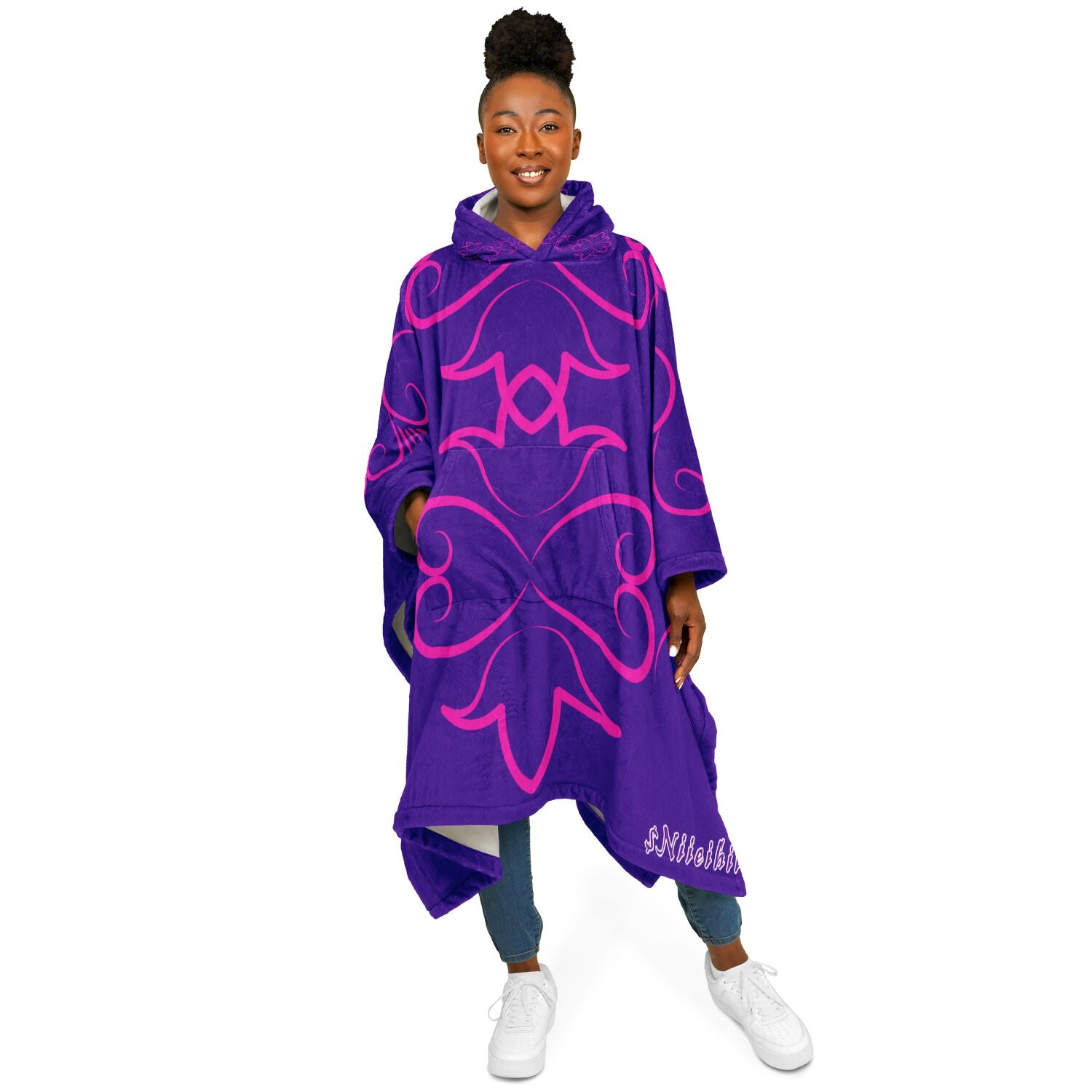 $NiieihiiNookei Flannel Blanket Poncho - AOP