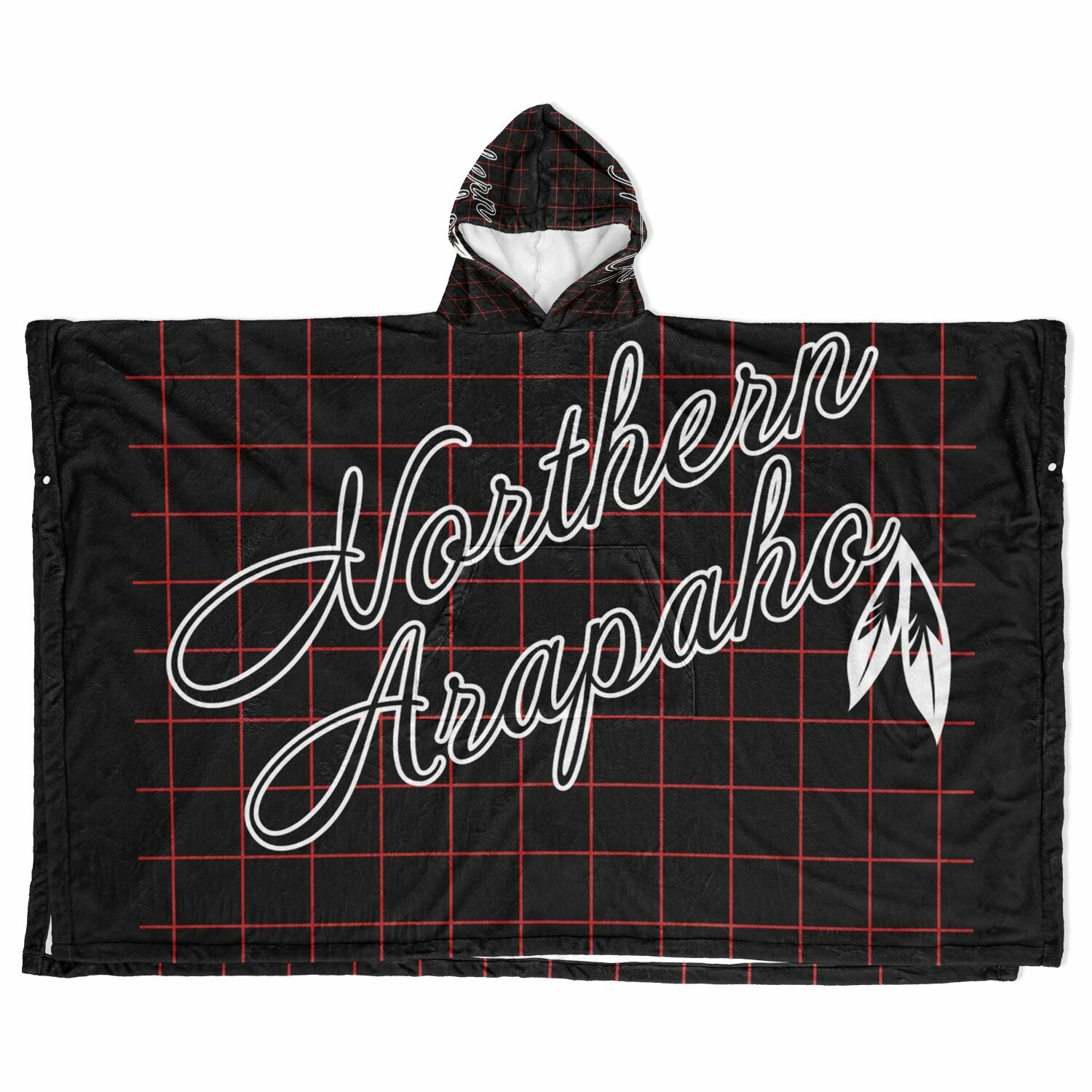 $NiieihiiNookei Northern Arapaho Flannel Blanket Poncho - AOP