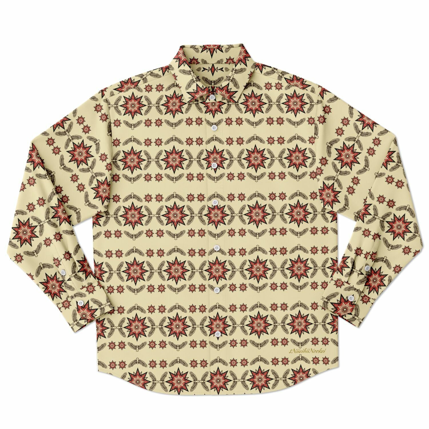 $NiieihiiNookei Long Sleeve Button Down Shirt - AOP
