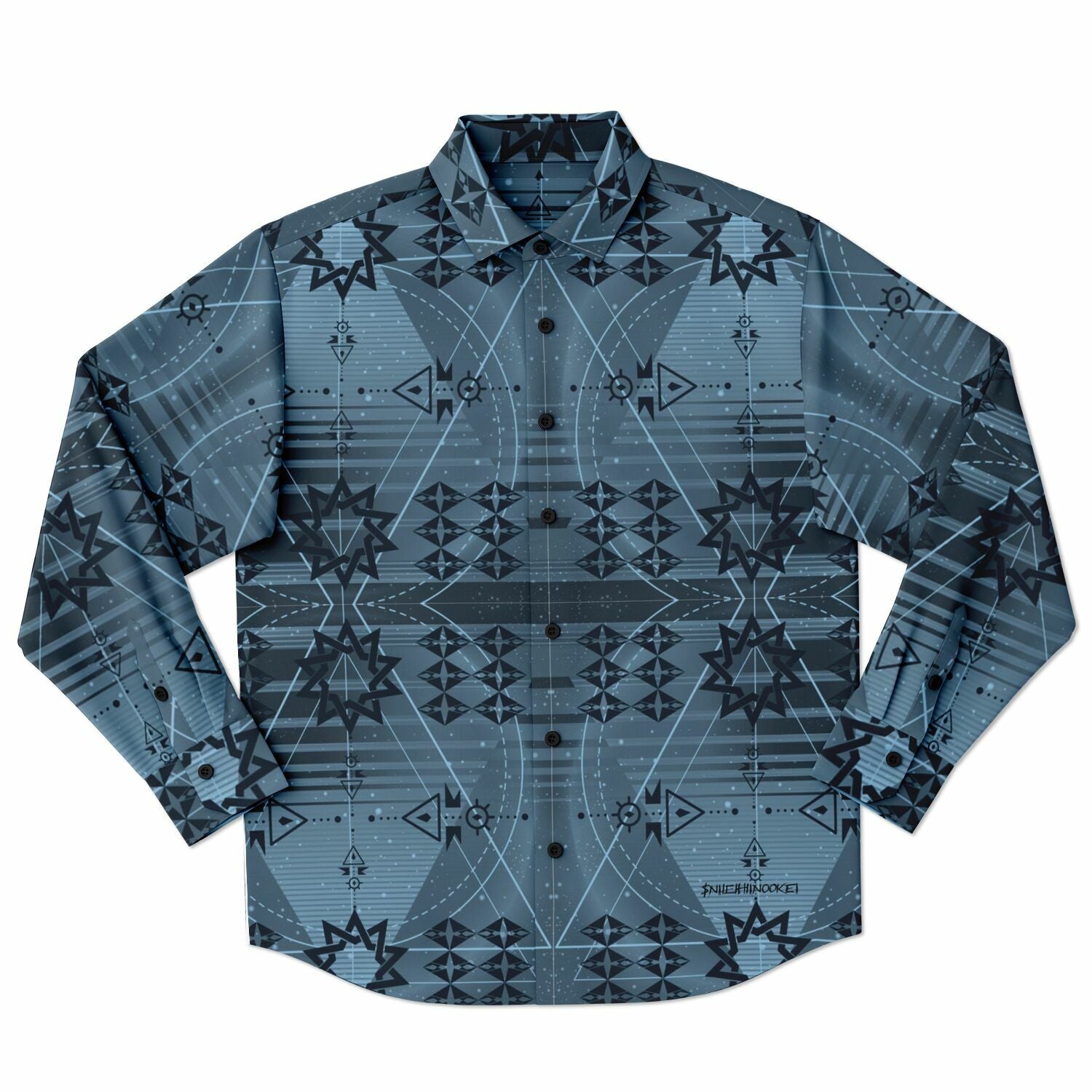 $NiieihiiNookei Long Sleeve Button Down Shirt - AOP