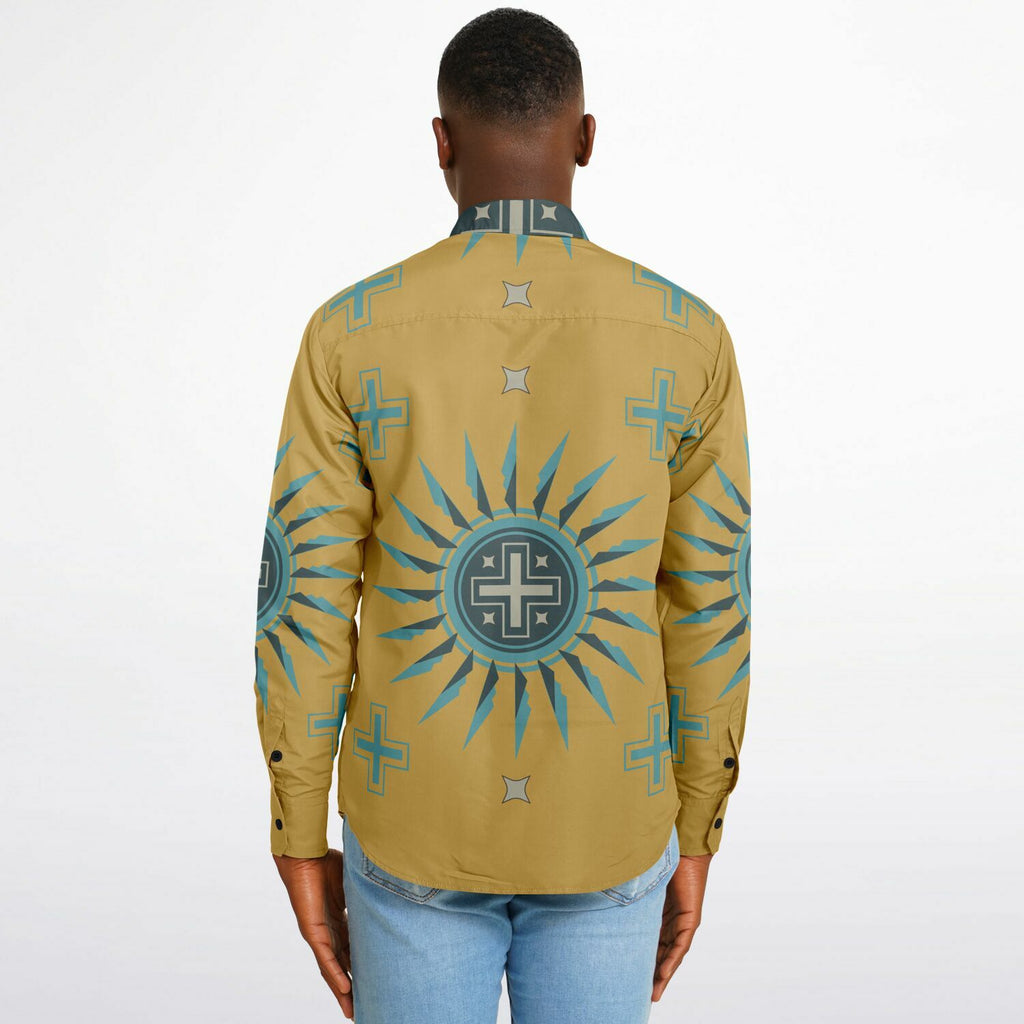 $NiieihiiNookei Long Sleeve Button Down Shirt - AOP