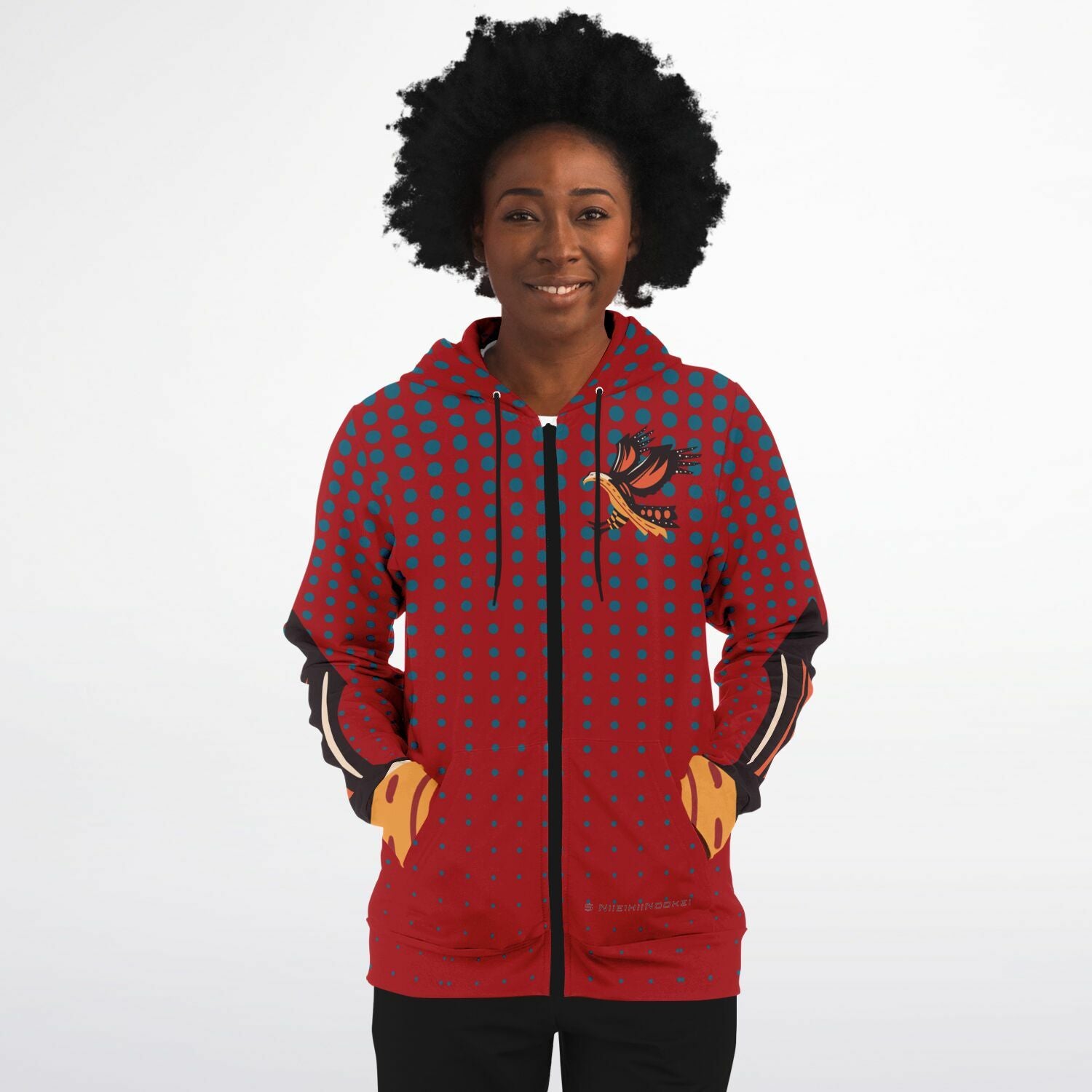 $NiieihiiNookei Athletic Zip-Up Hoodie - AOP