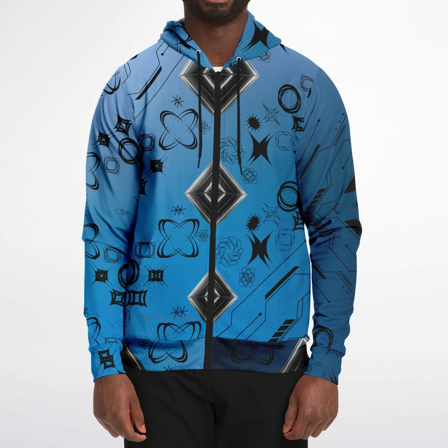 $NiieihiiNookei Athletic Zip-Up Hoodie - AOP