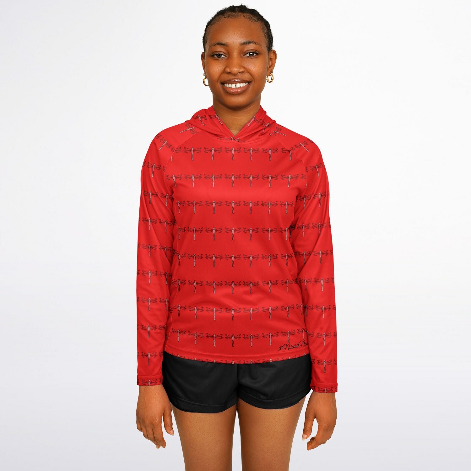 $NiieihiiNookei Women's Long Sleeve Hooded Performance Shirt - AOP